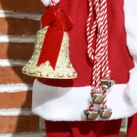 HOMCOM Figurine de Père Noël, Debout de Père Noël Rouge Traditionnelle 140 cm avec Sac de Cadeaux, Effets Sonores et Cloche(m-9)