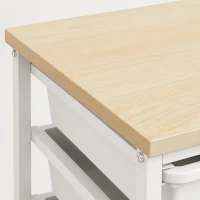 HOMCOM 6-Tier Storage Trolley on Wheels, Metal Kitchen Rolling Cart with 5 Pull-Out Drawers, White(m-11)