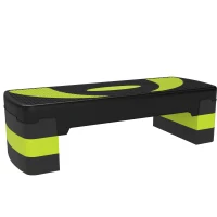 HOMCOM Step de Aeróbic para Fitness Antideslizante con Altura Regulable 3 Niveles 10/15/20 cm Carga 150 kg 80x31x20 cm Verde(m-1)