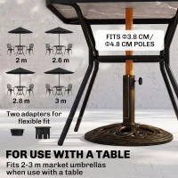 Outsunny 11.5 kg Cast Metal Round Patio Umbrella Base Stand, Umbrella Holder for Outdoor, Patio, Garden, Bronze Tone(m-4)