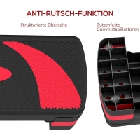 HOMCOM Aerobic-stepper, in hoogte verstelbaar, voor binnen en buiten, draagvermogen tot 150 kg, 80 x 31 x 10-20 cm, rood(m-6)