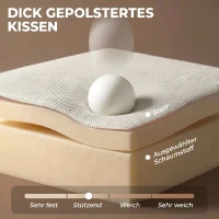 HOMCOM Sessel mit Aufbewahrungshocker, Cord Bezug, Rundum-Lesesessel mit Verstellbarer Kopfstütze, Breiter Sitz, Cremeweiß(m-7)