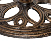 Outsunny 11.5 kg Cast Metal Round Patio Umbrella Base Stand, Umbrella Holder for Outdoor, Patio, Garden, Bronze Tone(m-11)