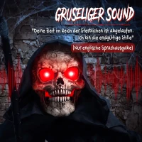 HOMCOM 170 cm Halloween Animierte Sensenmann Deko mit Sound- und Berührungsaktivierung, leuchtenden Augen und Brustkorb(m-7)