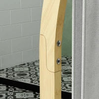 HOMCOM Toallero de Pie de Bambú con 3 Barras y Estante de Almacenamiento para Baño y Lavandería 50x29x84 cm Natural(m-8)