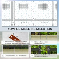 Outsunny Zwembad Veiligheidshek, Zwembadhek voor Kinderen, 4-delig, Aluminium/Texteline, 365 x 126 cm, Zwart(m-5)