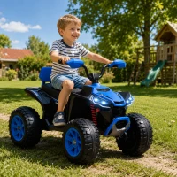 AIYAPLAY Kinder-Elektro-Quad, 24V Elektro-Fahrzeug mit 4 Rädern, Scheinwerfer, USB-Anschluss, MP3-Funktion, 6,5 km/h, 3-8 Jahre(m-10)