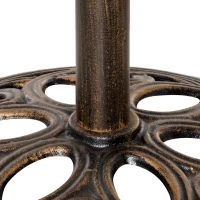 Outsunny 11.5 kg Cast Metal Round Patio Umbrella Base Stand, Umbrella Holder for Outdoor, Patio, Garden, Bronze Tone(m-8)