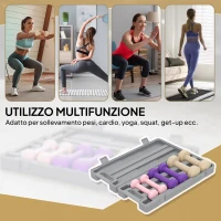 HOMCOM Set di Manubri Pesi Fitness da 6 kg con Impugnatura Antiscivolo e Valigetta, Multicolore(m-4)