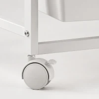 HOMCOM 6-Tier Storage Trolley on Wheels, Metal Kitchen Rolling Cart with 5 Pull-Out Drawers, White(m-12)