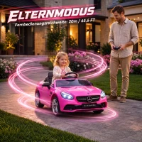 AIYAPLAY Voiture électrique enfants licence Mercedes SLC 300 12V V. Max. 5 Km/h effets sonores lumineux télécommande rose(m-5)