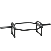 SPORTNOW Barre olympique hexagonale 5 cm capacité 300 kg, design facile à charger pour développé, soulevés, haussements, squats et farmer walks
