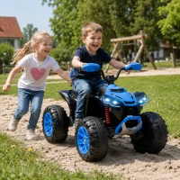 AIYAPLAY Kinder-Elektro-Quad, 24V Elektro-Fahrzeug mit 4 Rädern, Scheinwerfer, USB-Anschluss, MP3-Funktion, 6,5 km/h, 3-8 Jahre(m-2)