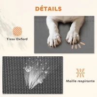 PawHut Lit Chien Sureleve avec Parasol, Lit de Camp Chien Chat sur Pieds Tissu Oxford Respirant, Anti-UV Cadre en Métal Sac de Transport Inclus Couchage Extérieur pour Chat 122 x 92 x 108 cm Gris Noir(m-4)