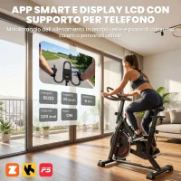 SPORTNOW Bici Casa, Stazionaria con APP, Resistenza Magnetica 0-100%(m-4)