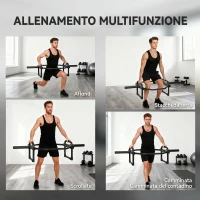 SPORTNOW Barra Olimpica Esagonale 5cm con Capacità 300kg, Design Facile da Caricare per Panca, Stacchi, Scrollate, Squat e Trasporti del Contadino(m-7)