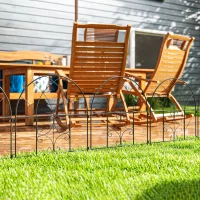 Outsunny Gartenzaun Zaun Stahl 300 cm x 70 cm hoch Dekorativer Gitterzaun Set Zaunelemente Schwarz(m-10)