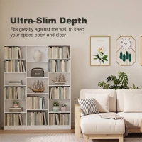 HOMCOM Bookcase with Open Storage, 6-Tier Bookshelf with Anti-Tipping Hardware, White(m-6)