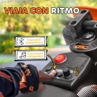 AIYAPLAY Moto Eléctrica para Niños 12V 2 Motores Suspensión Trasera Ruedas de Apoyo Desmontables Música Niños 3-6 Años Naranja(m-8)