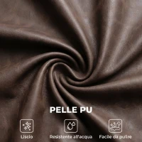 HOMCOM Poltrona da Camera in Pelle PU con Ampia Seduta, Braccioli e Gambe in Legno di Eucalipto, Marrone(m-6)