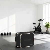 SPORTNOW Boîte pliométrique 3 en 1 en bois pour entraînement au saut antidérapant et sans coins noir(m-2)