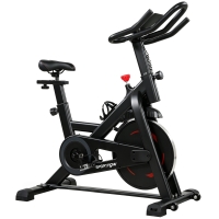 SPORTNOW Bicicleta Estática en Casa con App Resistencia Magnética Regulable Pantalla LCD Asiento y Manillar Ajustables Ruedas