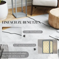 HOMCOM Stehlampe mit Regal, 3 Fächer, kompakte Maße, MDF, Hellgrau(m-7)