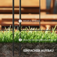 Outsunny Decoratieve Gietijzeren Tuinomheining Set - 300 cm x 70 cm - Zwart(m-4)