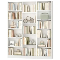 HOMCOM Bookcase with Open Storage, 6-Tier Bookshelf with Anti-Tipping Hardware, White(m-15)