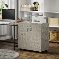 Vinsetto Two-Tier Locking Office Storage Cabinet - Grey(m-9)