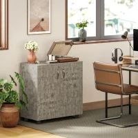 Vinsetto Two-Tier Locking Office Storage Cabinet - Grey(m-7)