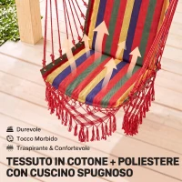 Outsunny Amaca Sedia Sospesa in Poliestere, Colorata, 100x60x100cm(m-5)