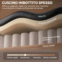 HOMCOM Poltrona da Camera in Pelle PU con Ampia Seduta, Braccioli e Gambe in Legno di Eucalipto, Nero(m-5)