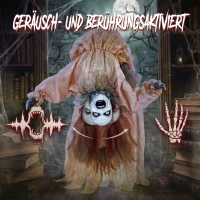 HOMCOM Animierter Halloween-Geist mit gruseligen Schreien, leuchtenden Augen, per Geräusch/Berührung aktiviert(m-5)