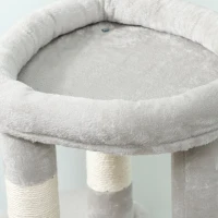 PawHut Arbre à chat tour de jeux pour chats griffoirs, plate-forme, niche, balle, tissu peluche, 60 x 45 x 90 cm, gris clair(m-8)