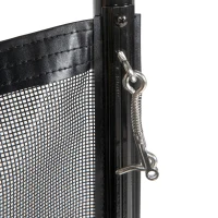 Outsunny Zwembad Veiligheidshek, Zwembadhek voor Kinderen, 4-delig, Aluminium/Texteline, 365 x 126 cm, Zwart(m-8)