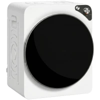 HOMCOM Asciugatrice Portatile da 1000W con 5 Programmi e Timer, in PCM e Acciaio Inox, 49x43x61 cm, Bianco(m-1)