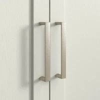 HOMCOM Meuble sous lavabo meuble de salle de bain avec placard à deux niveaux étagères réglables 90l x 30P x 63H cm crème(m-10)