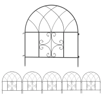Outsunny Tuinhek hek staal 300 cm x 70 cm hoog decoratief gaashek set hekelementen zwart(m-11)