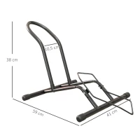 SPORTNOW Soporte para Bicicletas de Acero Aparca Bicis de Suelo Portátil para Interior y Exterior 59x41x38 cm Negro(m-3)