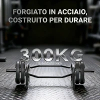 SPORTNOW Barra Olimpica Esagonale 5cm con Capacità 300kg, Design Facile da Caricare per Panca, Stacchi, Scrollate, Squat e Trasporti del Contadino(m-4)