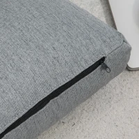 HOMCOM 3-in-1 opklapbare slaapstoel, slaapbank met bedfunctie in linnenlook – omvormbaar tot logeerbed, gestoffeerde relaxstoel en vloermatras voor woonkamer of slaapkamer, grijs(m-9)