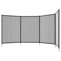 Outsunny Zwembad Veiligheidshek, Zwembadhek voor Kinderen, 4-delig, Aluminium/Texteline, 365 x 126 cm, Zwart(m-10)