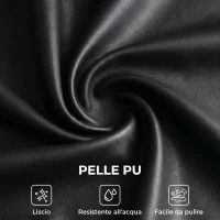 HOMCOM Poltrona da Camera in Pelle PU con Ampia Seduta, Braccioli e Gambe in Legno di Eucalipto, Nero(m-6)