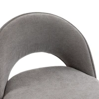 HOMCOM Lot de 2 Tabourets de Bar, Chaises de Bar Réglables en Hauteur, Assise Rembourrée en Chenille, Pivotant 360°, Gris(m-11)