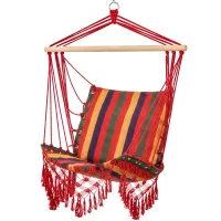 Outsunny Amaca Sedia Sospesa in Poliestere, Colorata, 100x60x100cm(m-1)