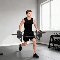 SPORTNOW Barra Olimpica Esagonale 5cm con Capacità 300kg, Design Facile da Caricare per Panca, Stacchi, Scrollate, Squat e Trasporti del Contadino(m-8)
