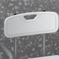 HOMCOM Silla de Ducha 3 en 1 con Respaldo y Apoyabrazos Altura Ajustable y Pies Antideslizantes Blanco(m-9)