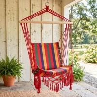 Outsunny Amaca Sedia Sospesa in Poliestere, Colorata, 100x60x100cm(m-9)