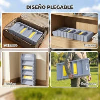 PawHut Rampa para Perros Plegable 154 cm Rampa para Perros para Coche Cama con 10 Escalones Antideslizantes Carga 25 kg Gris(m-6)